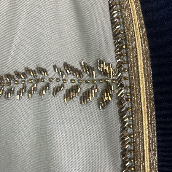 Chico's olive green fully lined beaded embellished open front jacket women's 1 - Picture 4 of 15